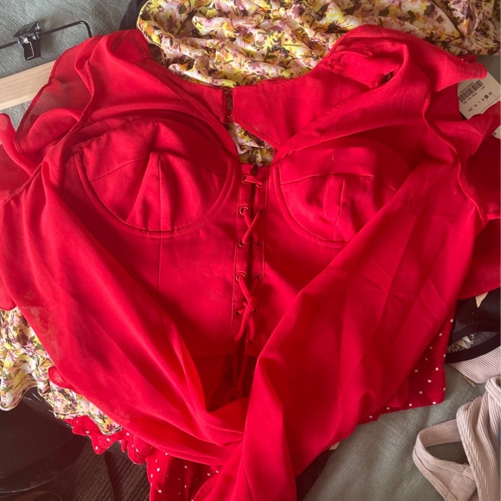 Majorelle red corset top